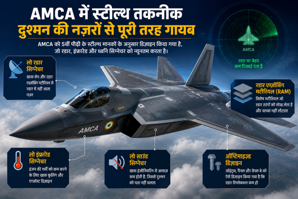 AMCA लड़ाकू विमान की स्टील्थ तकनीक