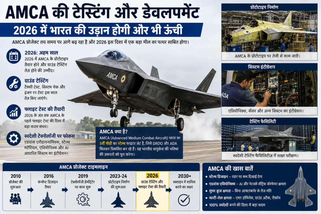 AMCA लड़ाकू विमान का विकास और परीक्षण